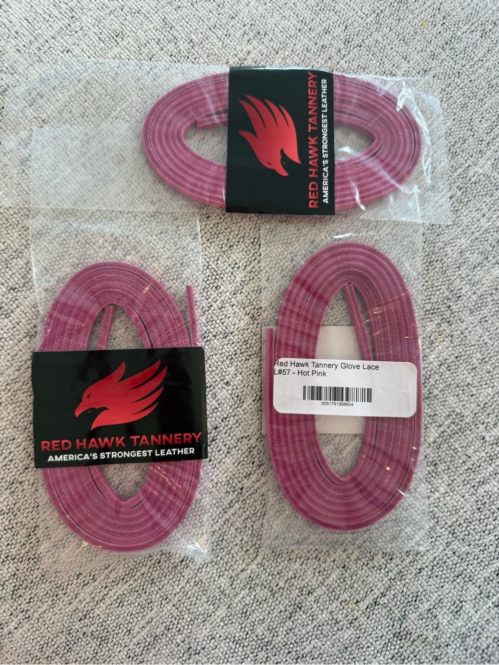 Red Hawk Tannery Baseball Glove Lace 3/16" Thickness 72" Length (3 packs for $8)